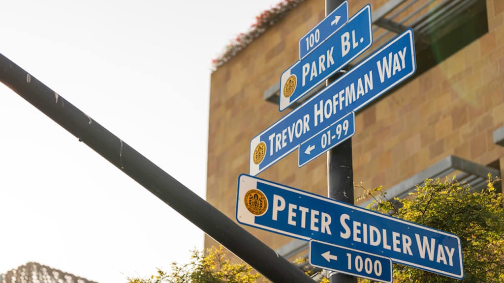 Front Row Seat: Street in front of Petco Park renamed "Peter Seidler Way"