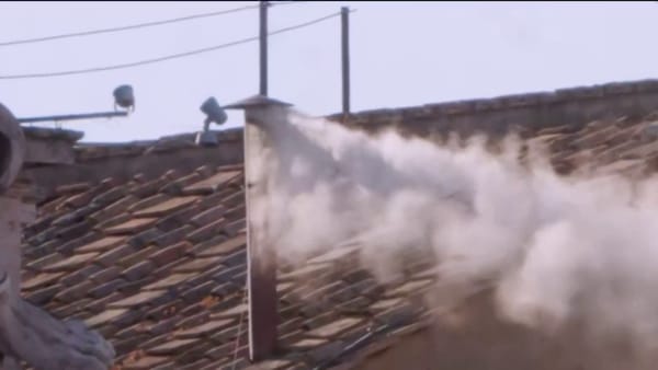"Holy white smoke, we have a new pope."